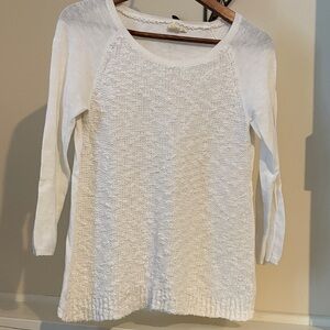 Anthropologie White Textured Knit Top